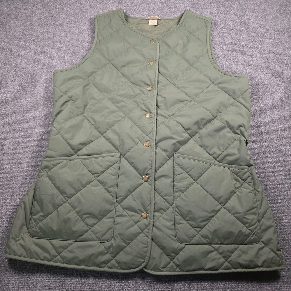 Duluth Trading Company Womens Golden Harvest Quilted Vest - Convertible Green L